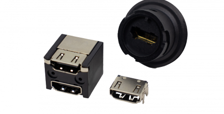HDMI connectors follow industry standards and are available in vertical or right-angle orientations. Single or dual port versions are available. These deliver high speed video transmissions resulting in very high-resolution images.